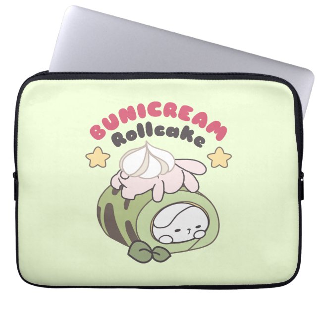 Roll Into Sweetness Bunicream Rollcake Delight Laptop Sleeve (Front)