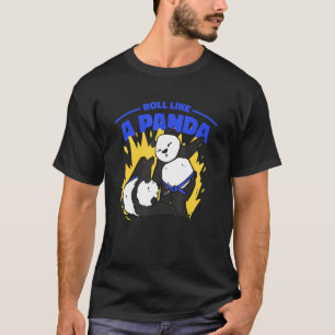 Roll Like A Panda Bjj Jiu Jitsu Blue Belt Panda T-Shirt