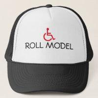 Roll Model Wheelchair Handicapped Trucker Hat