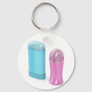 Roll-on and stick antiperspirant deodorants keychain