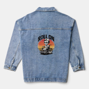 Roll On Skeleton Nurse – Dark Humor Healthcare Vib Denim Jacket