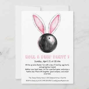 Roll & Peep Party - Pâques Bowling Invitation