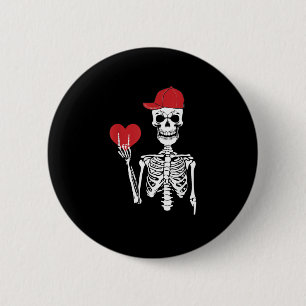 Roll Skeleton Hands Heart Valentines Day Skull 2 Inch Round Button