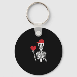 Roll Skeleton Hands Heart Valentines Day Skull Keychain