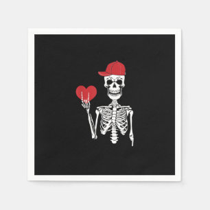 Roll Skeleton Hands Heart Valentines Day Skull Napkin