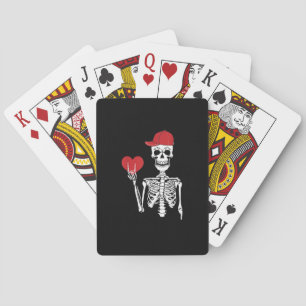 Roll Skeleton Hands Heart Valentines Day Skull Playing Cards