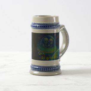 roll up the window alien UFO humour science fictio Beer Stein