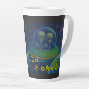 roll up the window alien UFO humour science fictio Latte Mug