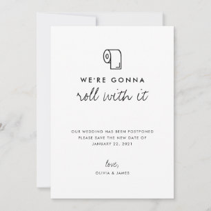 Roll With It Change of Plans Wedding Postponement Announcement
