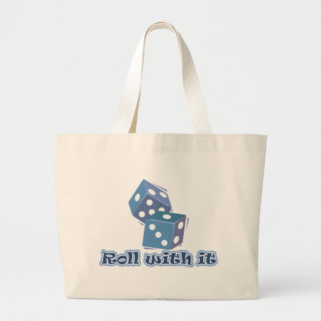 Roll with it - Dice Games Large Tote Bag (Front)