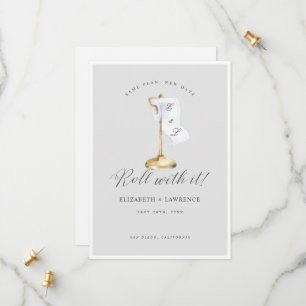 Roll With It Elegant  Toilet Paper Roll & Stand Save The Date