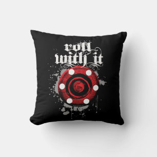 Roll With It (Roller Hockey) Throw Pillow