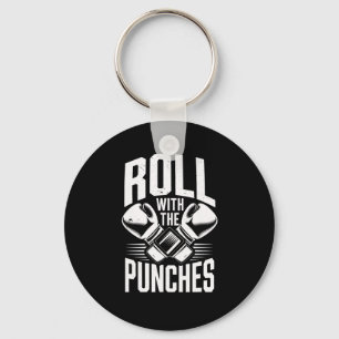 Roll With Punches Boxing Inspirational Men Women K Keychain