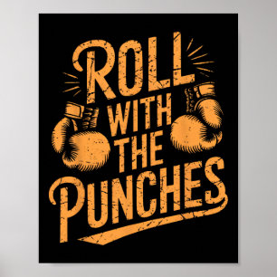 Roll With Punches Boxing Inspirational Women Men K Poster