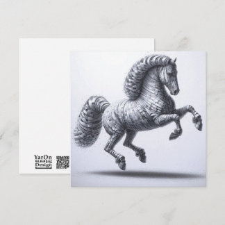 Rolled Magazine Paper Horse Greeting Card
