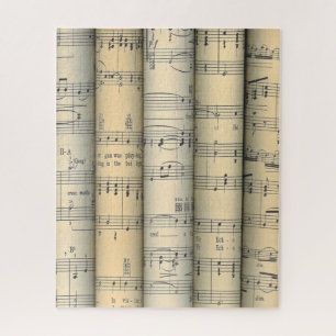 Rolled Sheet Music ~ Musical Notes ~ Party Time ~ Jigsaw Puzzle