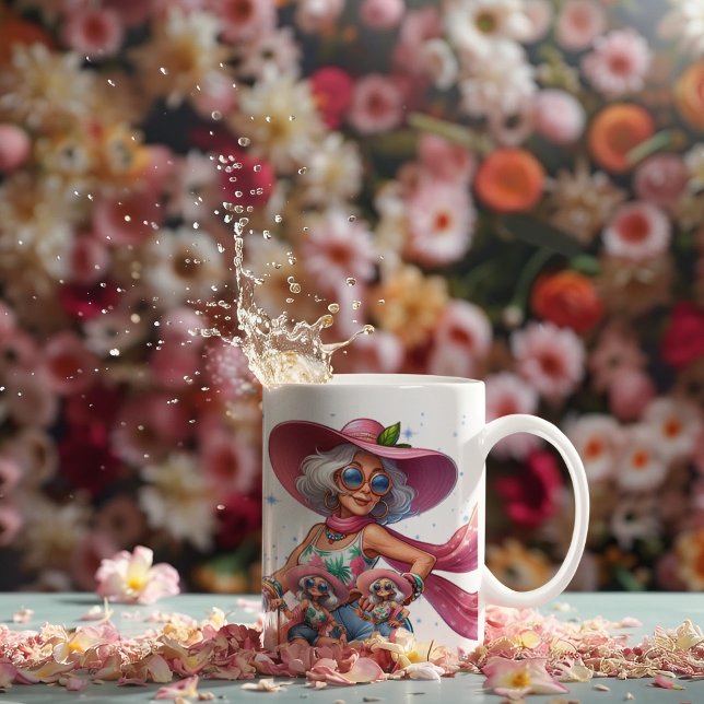 Roller Babe Granny - Customizable Mug Pink Hat  (Creator Uploaded)
