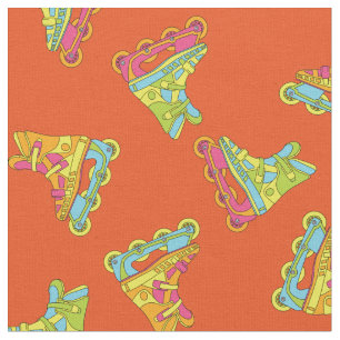 Roller Blades 90's Cute Skates Fabric