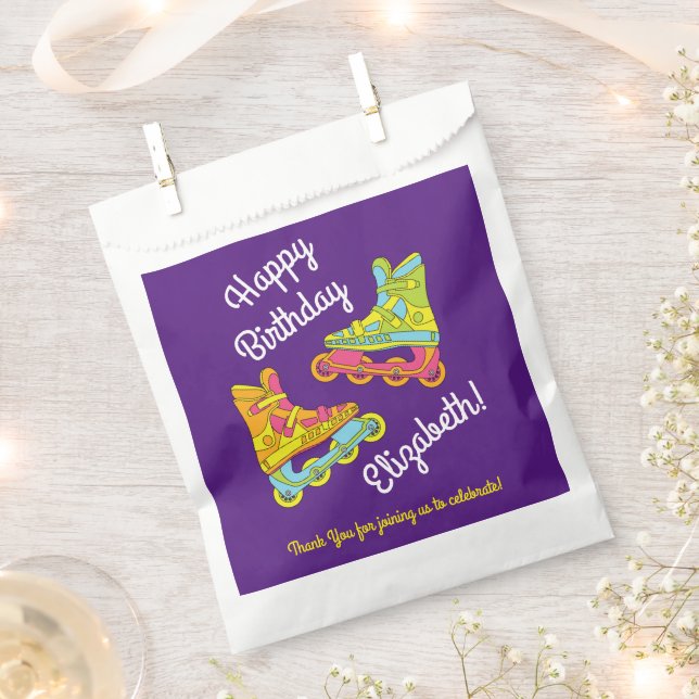 Roller Blades Skates Kids Birthday Party Skating Favour Bag (Clipped)