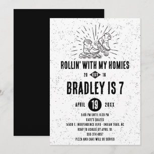 Roller Blading Anniversaire Fête Invitation