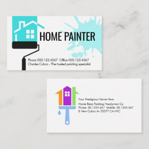 Roller Brush Painting Home Business Card