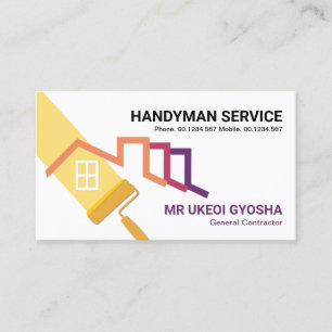 Roller Brush Painting Rooftop Building Business Card
