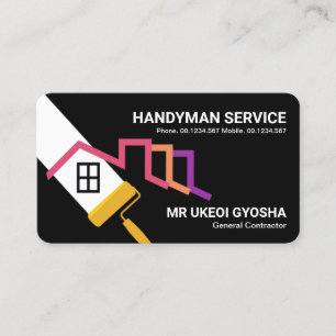 Roller Brush Painting Rooftop Business Card