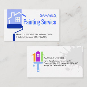 Roller Brush Painting Your Home Business Card