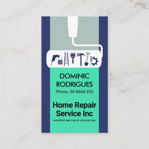 Roller Brush Paints Handyman Tools Business Card