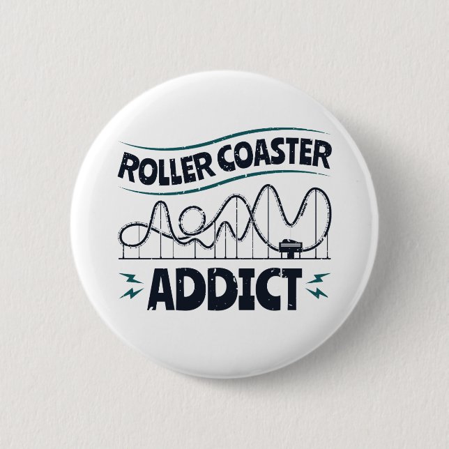 Roller Coaster Addict 2 Inch Round Button (Front)