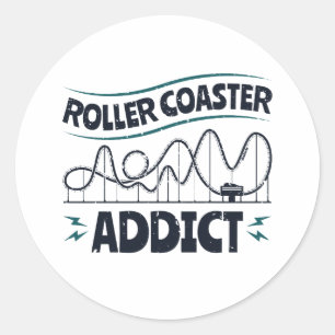 Roller Coaster Addict Classic Round Sticker
