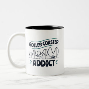 Roller Coaster Addict Two-Tone Coffee Mug