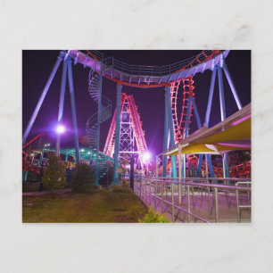 roller coaster amusement park postcard