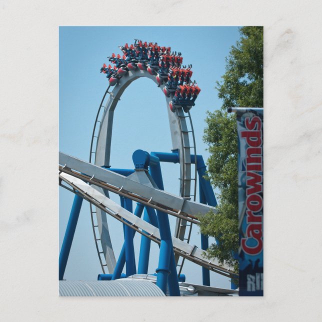 roller coaster amusement park postcard (Front)