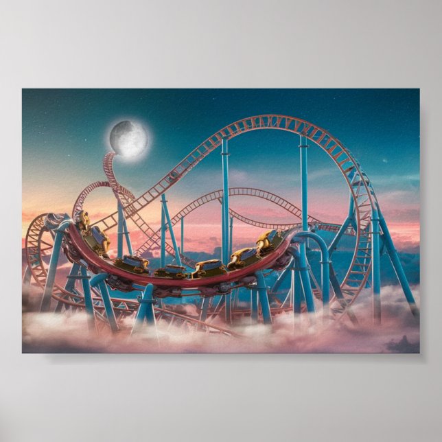 roller coaster- amusement park poster (Front)