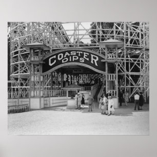 Roller Coaster at Glen Echo Park Photograph Poster