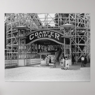 Roller Coaster at Glen Echo Park Photograph Poster