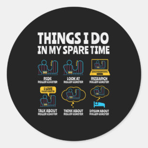 Roller Coaster Crew Amusement Park Fans Coasters F Classic Round Sticker