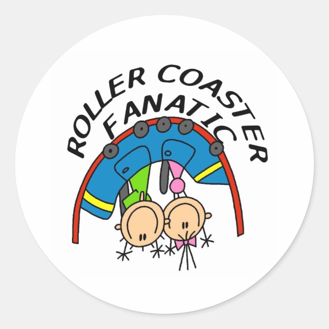 Roller Coaster Fanatic Classic Round Sticker (Front)