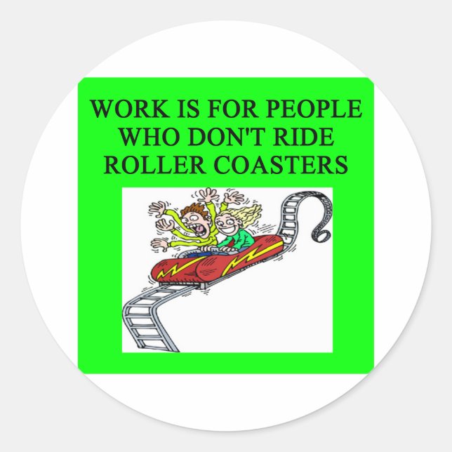 roller coaster fanatic classic round sticker (Front)