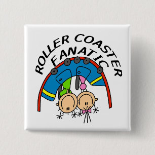 Roller Coaster Fanatic Tshirts and Gifts 2 Inch Square Button