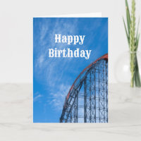 Roller coaster happy birthday card