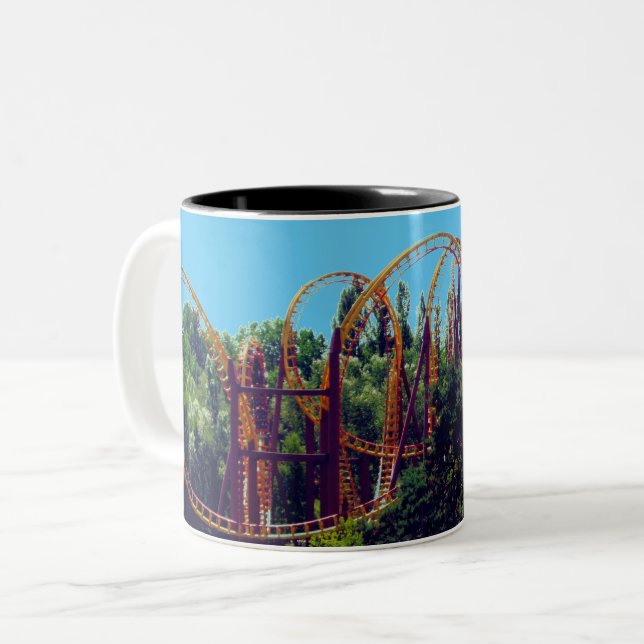 Roller Coaster in France  Two-Tone Coffee Mug (Front Left)