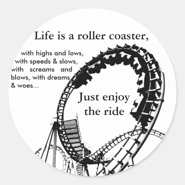 Roller Coaster Ride Classic Round Sticker (Front)