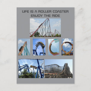 Roller Coaster Ride Poster Holiday Postcard