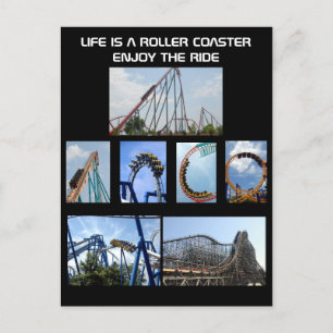 Roller Coaster Ride Poster Holiday Postcard