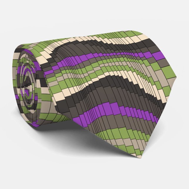 Roller Coaster Striped Two-sided Tie (Rolled)