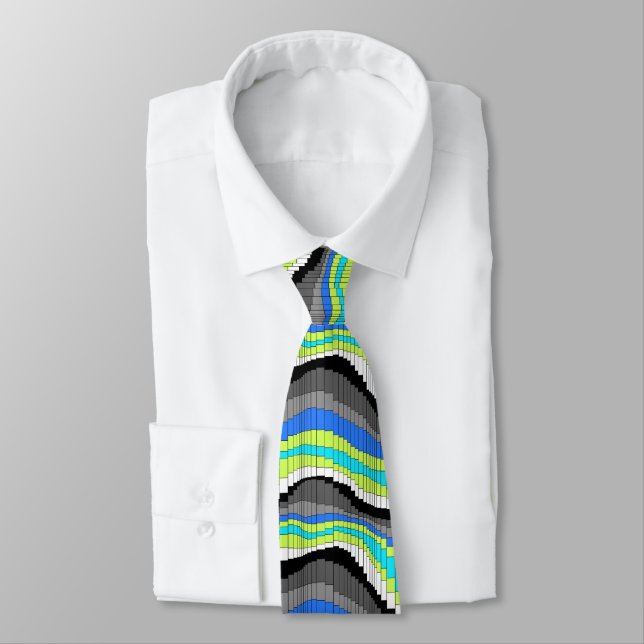 Roller Coaster Striped Two-sided Tie (Tied)
