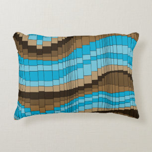 Roller Coaster Vintage Psychedelic Striped Accent Pillow