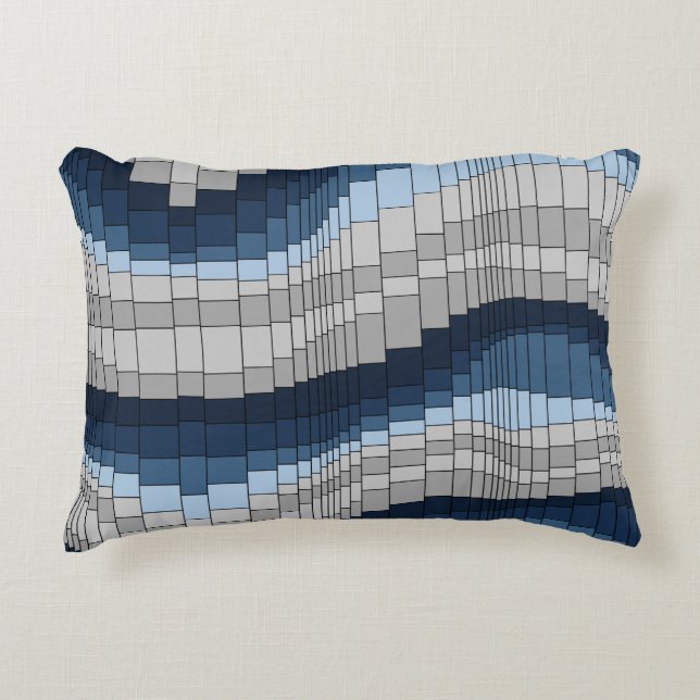 Roller Coaster Vintage Psychedelic Striped Accent Pillow (Front)